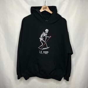 Lil Peep Schemaposse Gothboiclique GBC Sus Boy Skeleton Tour Merch Hoodie L